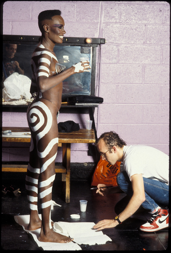 Keith haring and Grace Jones