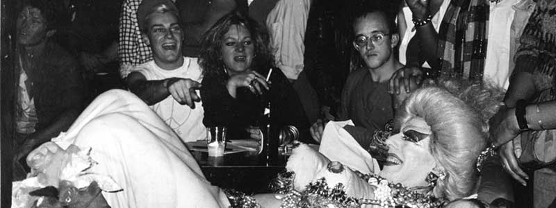 A NIGHT AT DANCETERIA (Ethyl Eichelberger, Keith Haring, Cookie Mueller & John Sex), Danceteria, NYC 1984.  Photo by Joseph Modica