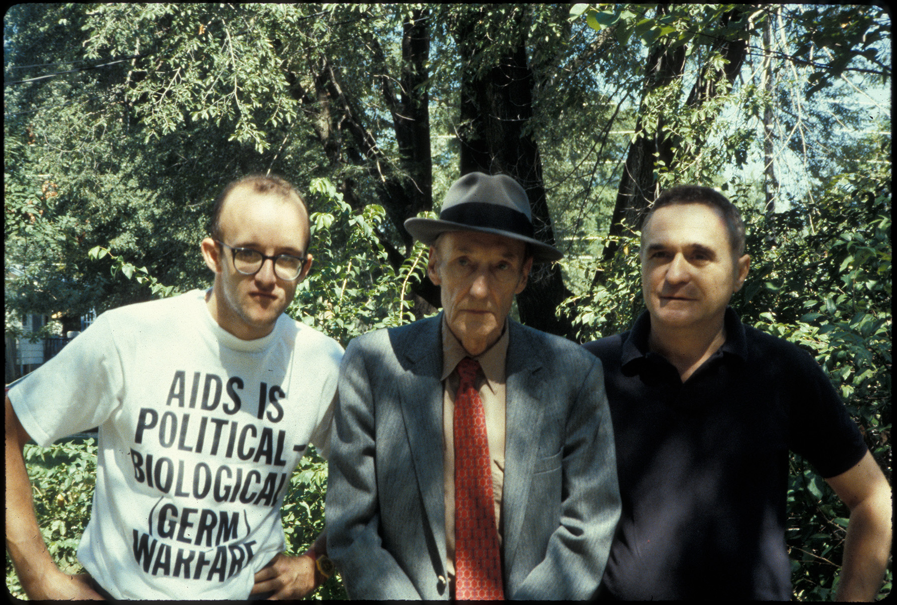 Keith Haring, Willliam Burroughs, and John Giorno in Kansas, 1987